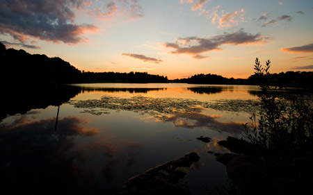 Solnedgång över Bysjön